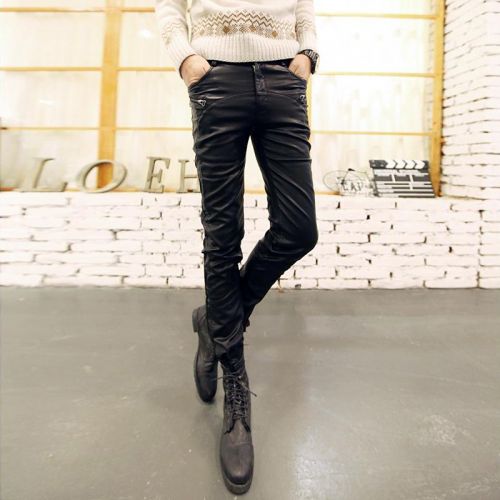 Pantalon cuir homme serré pour jeunesse hiver - Ref 1479227