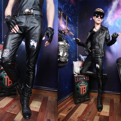 Pantalon cuir homme serré pour adolescent automne - Ref 1479387