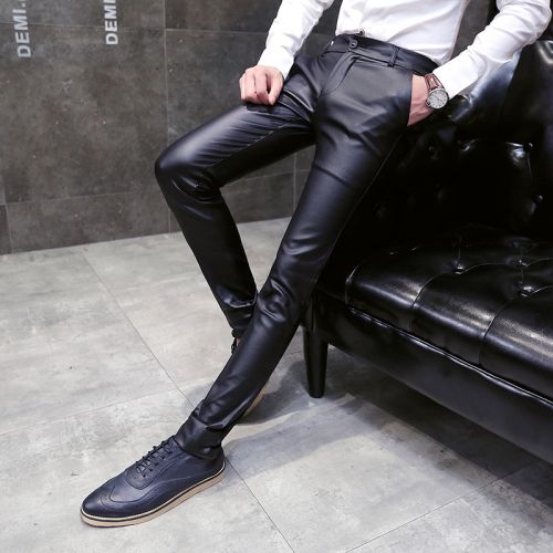 Pantalon cuir homme pantalons fuselés pour jeunesse automne - Ref 1479408