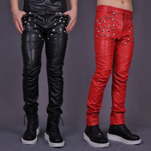 Pantalon cuir homme serré pour jeunesse automne - Ref 1479581