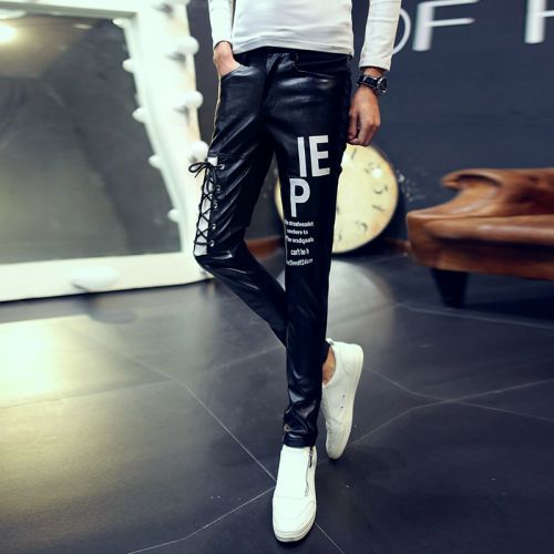 Pantalon cuir homme serré pour jeunesse hiver - Ref 1479593