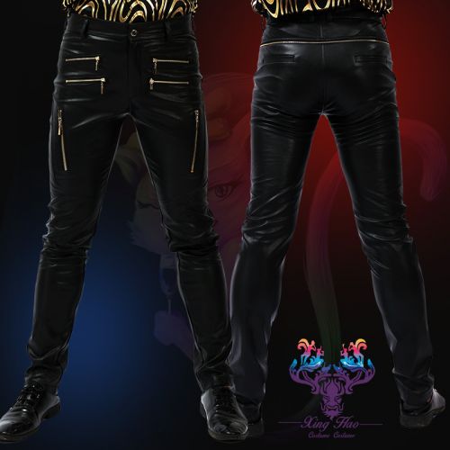 Pantalon cuir homme serré pour jeunesse automne - Ref 1479632