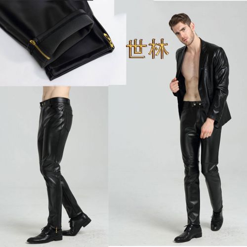Pantalon cuir homme serré pour adolescent PU automne - Ref 1479681