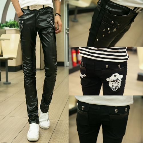 Pantalon cuir homme serré pour adolescent hiver - Ref 1479736