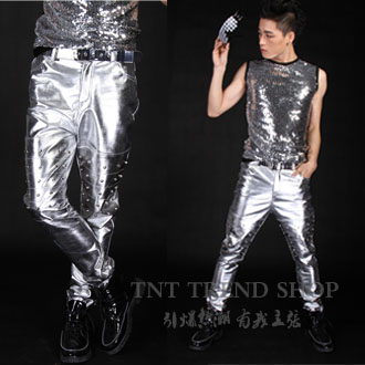 Pantalon cuir homme serré pour jeunesse été - Ref 1479786