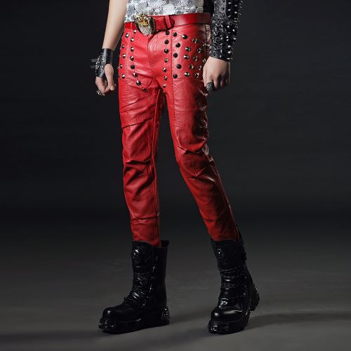 Pantalon cuir homme serré pour jeunesse ABCAAA automne - Ref 1479972