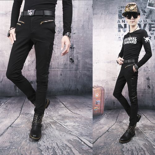 Pantalon cuir homme serré pour adolescent automne - Ref 1480010