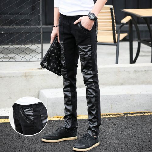 Pantalon cuir homme serré pour jeunesse PU automne - Ref 1480060