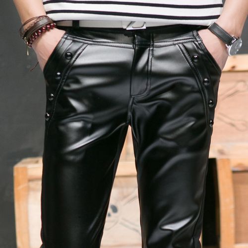 Pantalon cuir homme serré pour jeunesse PU automne - Ref 1480076