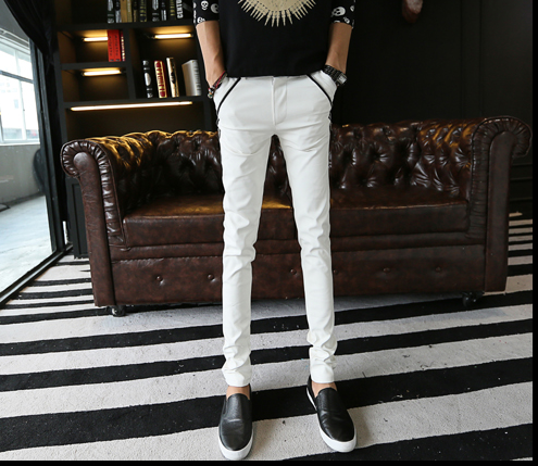 Pantalon cuir homme serré pour jeunesse PU automne - Ref 1480080