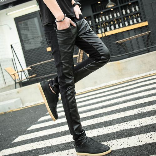 Pantalon cuir homme serré pour jeunesse PU automne - Ref 1480083