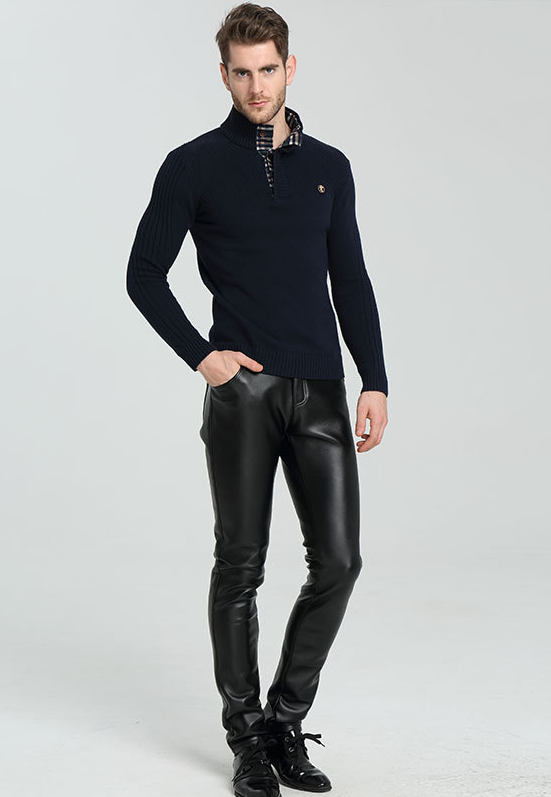 Pantalon cuir homme serré pour jeunesse PU hiver - Ref 1480086