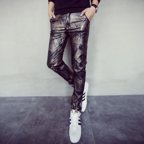 Pantalon cuir homme serré pour jeunesse automne - Ref 1480106