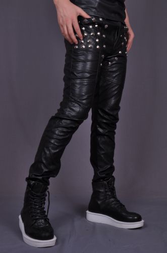 Pantalon cuir homme serré pour jeunesse hiver - Ref 1480152