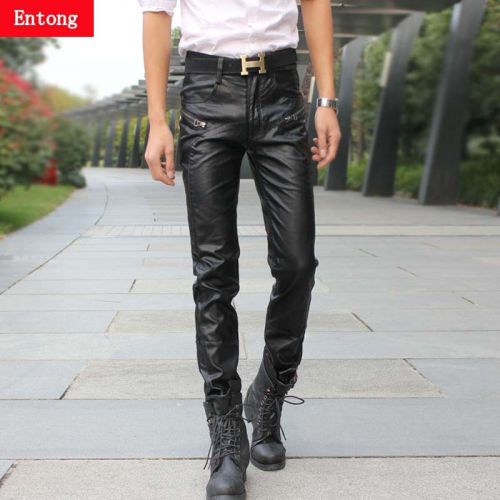 Pantalon cuir homme serré pour jeunesse ENTONG printemps - Ref 1480219
