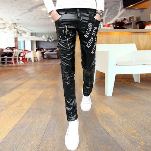 Pantalon cuir homme serré pour jeunesse hiver - Ref 1480299