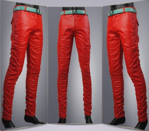 Pantalon cuir homme serré pour adolescent printemps - Ref 1480339
