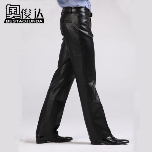 Pantalon cuir homme droit pour jeunesse BESTAOJUNDA PU hiver - Ref 1480379
