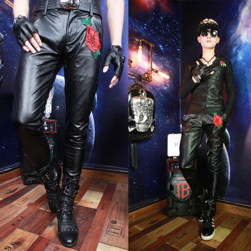 Pantalon cuir homme serré pour adolescent PU automne - Ref 1480385