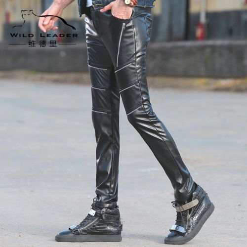 Pantalon cuir homme serré pour jeunesse PU automne - Ref 1480405