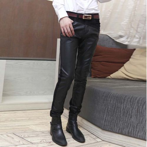 Pantalon cuir homme serré pour jeunesse PU printemps - Ref 1480443