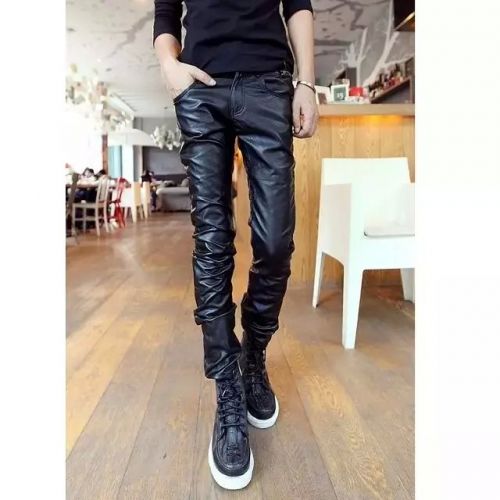 Pantalon cuir homme serré pour jeunesse hiver - Ref 1480497