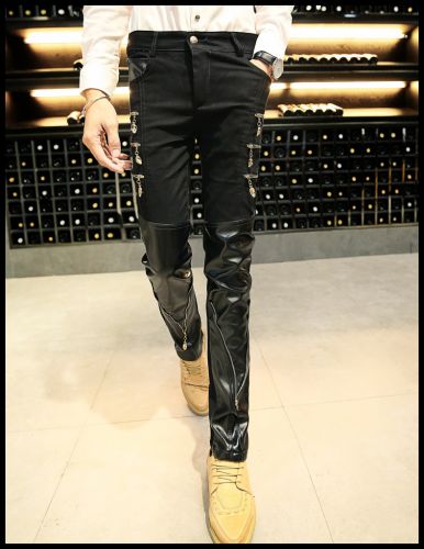 Pantalon cuir homme pantalons fuselés - Ref 1480527