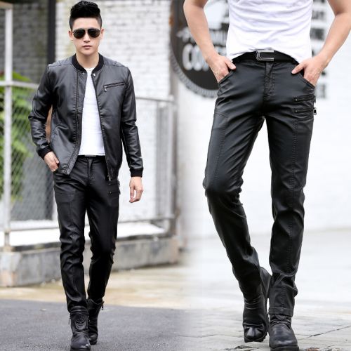 Pantalon cuir homme pantalons fuselés pour jeunesse automne - Ref 1480646