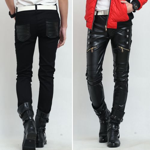 Pantalon cuir homme serré pour adolescent hiver - Ref 1480729