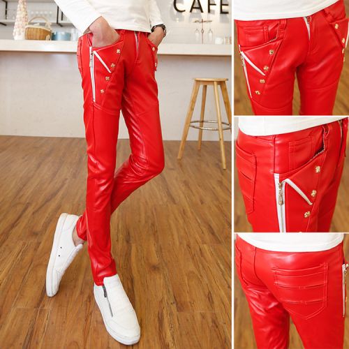 Pantalon cuir homme droit pour jeunesse printemps - Ref 1480747