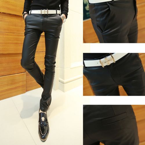 Pantalon cuir homme serré pour jeunesse automne - Ref 1480770