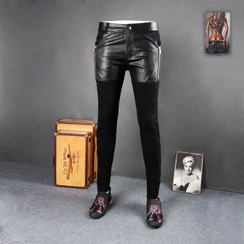 Pantalon cuir homme droit pour jeunesse automne - Ref 1480778