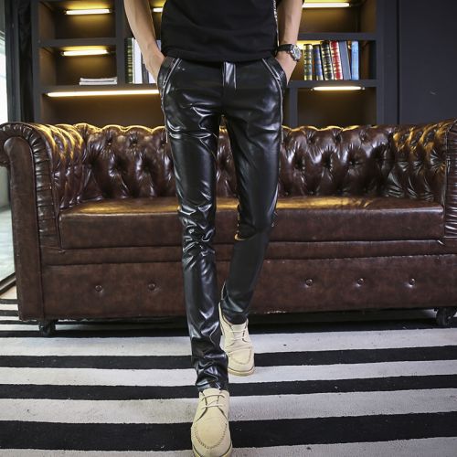 Pantalon cuir homme serré pour adolescent automne - Ref 1480821