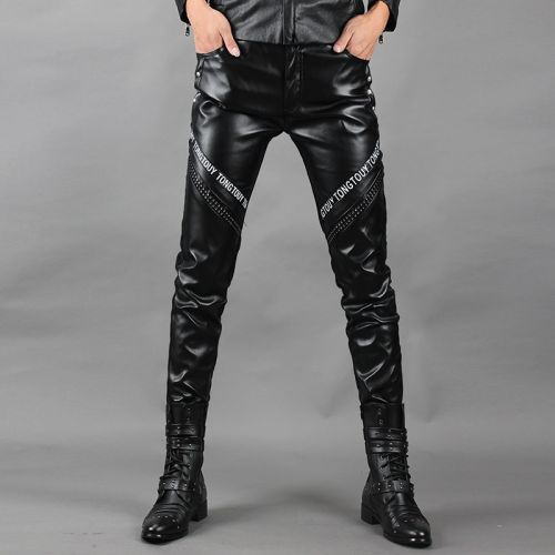 Pantalon cuir homme serré pour adolescent PU hiver - Ref 1480842