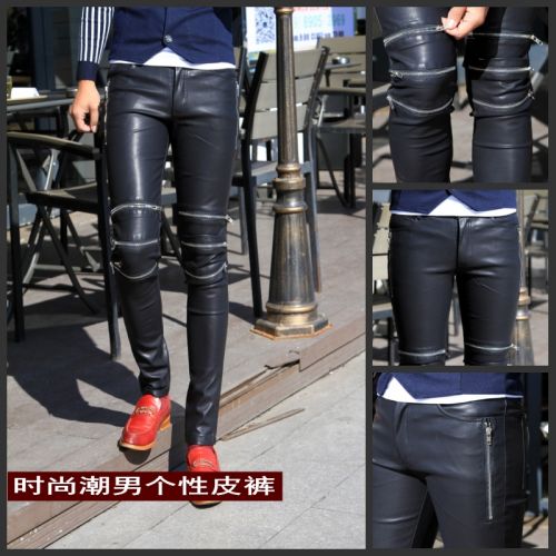 Pantalon cuir homme serré pour jeunesse hiver - Ref 1480875