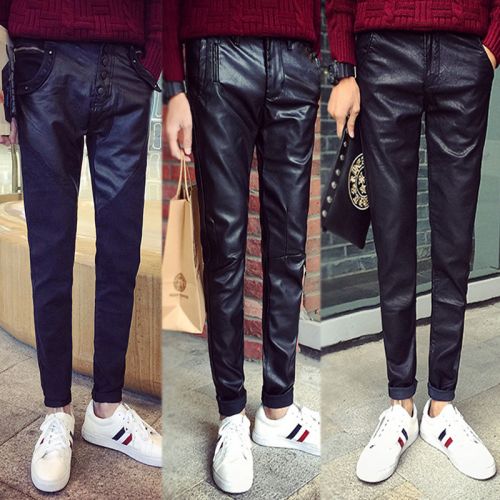 Pantalon cuir homme serré pour jeunesse hiver - Ref 1480894