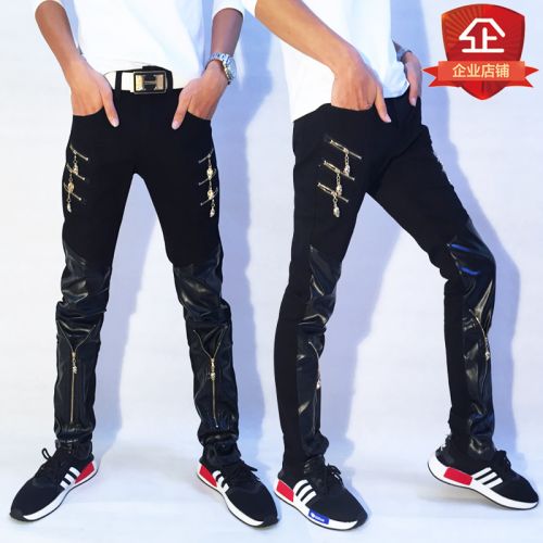 Pantalon cuir homme serré pour jeunesse PU automne - Ref 1480915