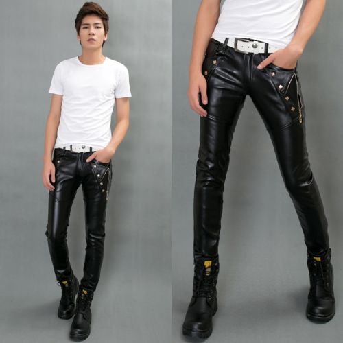 Pantalon cuir homme serré pour adolescent hiver - Ref 1480928