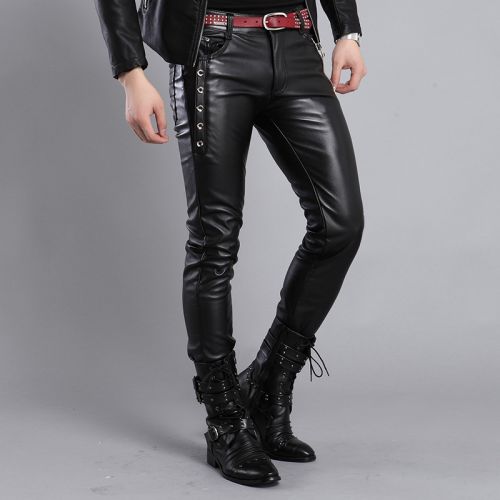Pantalon cuir homme serré pour jeunesse hiver - Ref 1480980