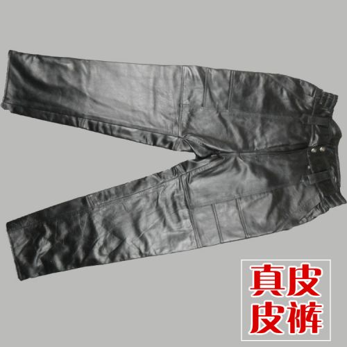 Pantalon cuir homme droit peau de chèvre pour hiver - Ref 1480983