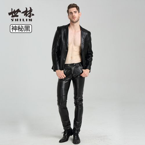 Pantalon cuir homme serré pour jeunesse PU automne - Ref 1480992