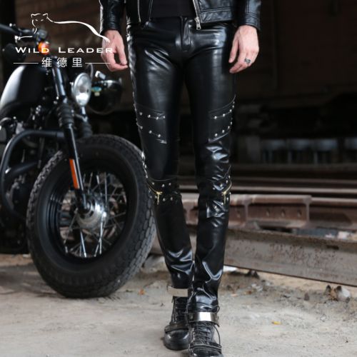 Pantalon cuir homme serré pour jeunesse PU automne - Ref 1481025