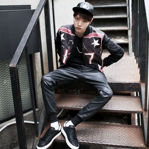 Pantalon cuir homme pantalons fuselés pour jeunesse automne - Ref 1481049