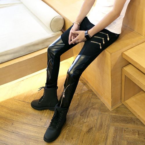Pantalon cuir homme serré pour adolescent PU automne - Ref 1481060