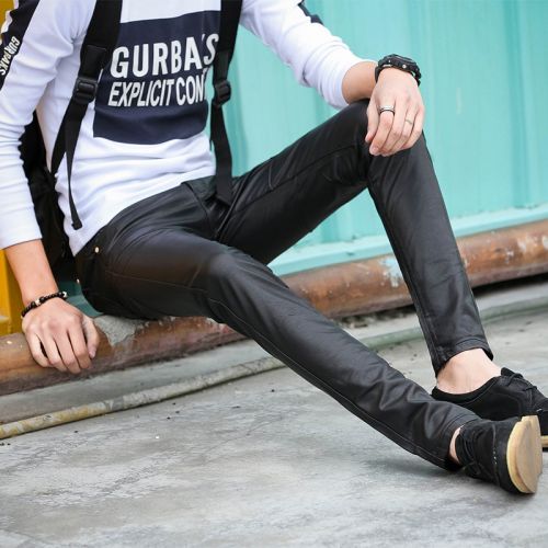 Pantalon cuir homme serré pour jeunesse PU automne - Ref 1481116