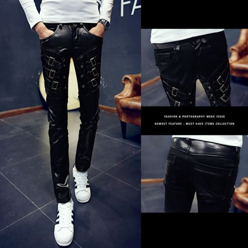 Pantalon cuir homme pantalons fuselés pour jeunesse hiver - Ref 1481166