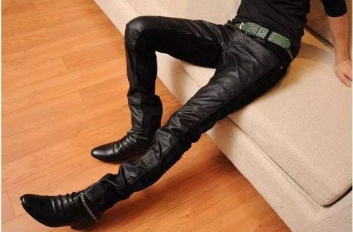 Pantalon cuir homme serré pour adolescent automne - Ref 1481174