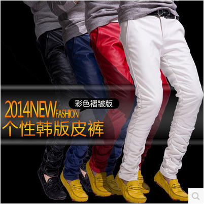 Pantalon cuir homme serré pour adolescent PU automne - Ref 1481196