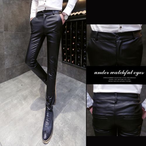 Pantalon cuir homme pantalons fuselés pour jeunesse automne - Ref 1481210