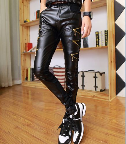 Pantalon cuir homme pantalons fuselés pour adolescent automne - Ref 1481237